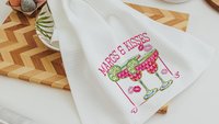 margs and kisses bar towels, Valentines day gift for adult daughter, margarita bar bachelorette favors for bridesmaids, Valentines kitchen
