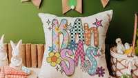 colorful Kansas throw pillows for couch bright Kansas college dorm decor for girls, hippie flower decorative pillows for sofa, Kansas gifts