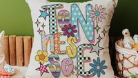colorful Tennessee pillow for dorm, cute Tennessee gifts for her, real estate office decor, new realtor gifts, decorative pillows for couch