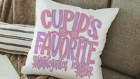 cupids favorite teacher throw pillows for women, funny Valentine classroom decor, Valentines day best selling gifts Etsy shops, preschool