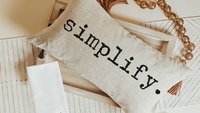 simplify life lumbar throw pillows for couch, custom word of the year accent pillows for bed, mantra quote motivational gifts for badass