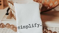 simplify life kitchen towels for bridal shower, custom word of the year minimalist kitchen decor, mantra quote motivational gifts for badass