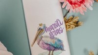 watercolor pelican Mardi Gras kitchen towels for daughter, Fat Tuesday decor, unique household gifts for wife, pelican decor, Louisiana