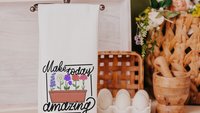 make today amazing inspirational kitchen towels for Mom, floral kitchen decor, wildflower kitchen hand towels, bridal shower kitchen gifts