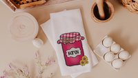 personalized Jesus is my jam hand towels for kitchen Christian gifts for daughter wedding shower, strawberry kitchen decor, Matthew 22:37