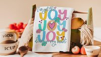joy in my heart Christian kitchen towels for bridal shower, Easter hostess gift for women, faith gifts for sister, Spring hand towel for