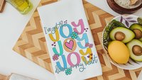 joy in my heart Christian kitchen towels for bridal shower, Easter hostess gift for women, faith gifts for sister, Spring hand towel for