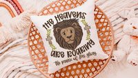 the Heavens are roaring lion throw pillows for couch unique Christian gifts for kids, religious nursery decor boy, baptism gift for grandson