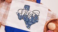 Texas bluebonnet tote bags best sellers, Texas Christmas gifts for coworkers, Texas state flower Texas tote for college girls, reusable