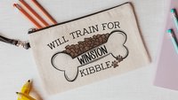 personalized will train for kibble tote bag for dog lover, dog training accessories, dog obedience utility article bag, dog mom zipper pouch
