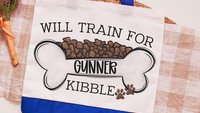 personalized will train for kibble tote bag for dog lover, dog training accessories, dog obedience utility article bag, dog mom zipper pouch