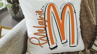 personalized initial pillows for girls, custom name throw pillow for couch red accent pillows for dorm room, teen girl gifts trendy bedroom