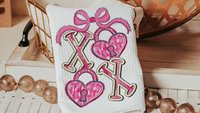xoxo Valentines throw pillow covers 18x18, Valentines coquette kitchen towels for gifts, key to my heart decorative pillows for couch, V day