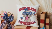 dog bless America yellow lab kitchen towels for bbq, best gifts for dog lovers, 4th of July kitchen decor, yellow labrador retriever gifts
