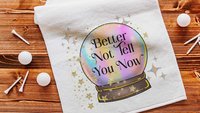 custom add a quote golf towel funny golf gifts for women, crystal ball bestie gifts for her, better not tell you golf accessories for teens