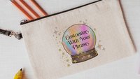 custom quote makeup bag for purse, crystal ball besties gift, nope funny wristlet for women, snarky gifts for friends, Easter basket stuffer