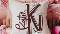 personalized initial pillows for girls, custom name throw pillow for couch red accent pillows for dorm room, teen girl gifts trendy bedroom