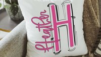 personalized initial pillows for girls, custom name throw pillow for couch red accent pillows for dorm room, teen girl gifts trendy bedroom