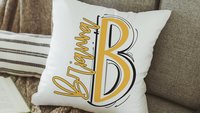 personalized initial pillows for girls, custom name throw pillow for couch red accent pillows for dorm room, teen girl gifts trendy bedroom