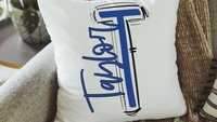 personalized initial pillows for girls, custom name throw pillow for couch red accent pillows for dorm room, teen girl gifts trendy bedroom