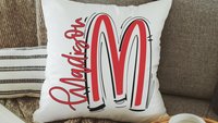 personalized initial pillows for girls, custom name throw pillow for couch red accent pillows for dorm room, teen girl gifts trendy bedroom