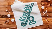 Personalized golf towels with hook, Carolina blue school spirit golf team for women, cute golf gifts for friends, lady golfer gifts, best
