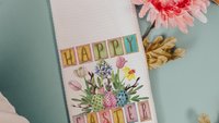 happy Easter kitchen towels, farmhouse Easter decor, floral Easter gifts for Mom, spring decorations for home, Easter basket stuffers for