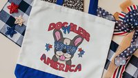 dog bless America French bulldog tote bag for dog lover, Frenchie mom gift, 4th of July patriotic gifts for women, cute tote shopping bag