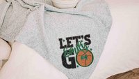 personalized team number basketball blanket for girls basketball player gifts, blue school spirit dorm blanket custom name blanket 50 x 60