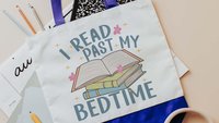 I read past my bedtime cute tote bag for book lovers, bookish merch bags, unique gifts for women who have everything, library tote bag for