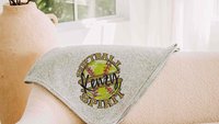 Personalized softball spirit name blanket 50 x 60, softball Mothers day gift for mother in law, carolina blue name throw blanket for sofa