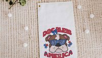 dog Bless America golf towel for Dad, German shepherd gifts guy golf gifts for men, patriotic golf bag towel dog dad Fathers day gift for