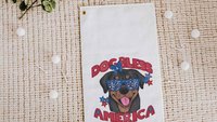 dog Bless America golf towel for Dad, German shepherd gifts guy golf gifts for men, patriotic golf bag towel dog dad Fathers day gift for