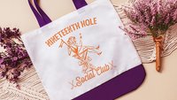19th hole social club funny golf tote bag for cart, carolina blue golf wristlet bag for women, sassy golf gifts for girls golf trip gifts