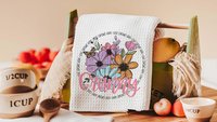 personalized love grows here Abuela pillow cover 18 x 18, first time Abuela gifts, Abuela kitchen towels, floral kitchen decor, Abuela to be
