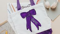 Personalized golf bow with name tote bag for women, lady golfer gift tote bag, golf gift for her, lady golfer golfing tournament, golf bag