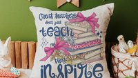 Great teachers don't just teach they inspire pillow for chair, cute teacher appreciation gifts for preschool teachers, kindergarten teacher