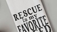 rescue is my favorite breed dog mom gift set for women, rescue dog decor for home, cute dog throw pillow for sofa, dog lover gift for her