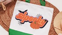spooky tote bag for women, trick or treat bag for girls, reusable shopping bag, witchy gifts for best friend, Halloween candy bag for kids