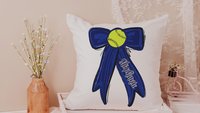 Personalized carolina blue softball name throw pillow cover 18x18, 2026 senior night softball gifts for teenage girls, softball Mothers day