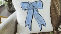 Personalized blue cheer throw pillow