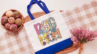 Dog mom rainbow dog tote bag for women, best gifts for dog lovers, dog walking bag, unique dog mom gifts, colorful rainbow dog gift