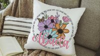 personalized love grows here Abuela pillow cover 18 x 18, first time Abuela gifts, Abuela kitchen towels, floral kitchen decor, Abuela to be
