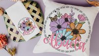 personalized love grows here Abuela pillow cover 18 x 18, first time Abuela gifts, Abuela kitchen towels, floral kitchen decor, Abuela to be
