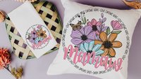 personalized love grows here decorative pillows for sofa, Mamaw gifts Mothers day gift from granddaughter, floral kitchen towels for Mom