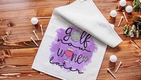 funny golf towel with grommet, golf now wine later golf bag towel for women, cute golf gifts for her, wine gifts for friends, ball towel