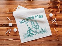 Talk birdie to me golf towel with hook, carolina blue funny golf gifts for her, cute golf gadgets, snarky lady golfer gifts, best golf items