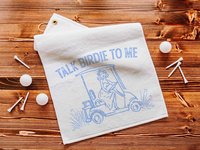 Talk birdie to me golf towel with hook, carolina blue funny golf gifts for her, cute golf gadgets, snarky lady golfer gifts, best golf items