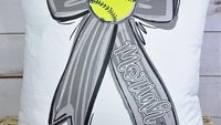 personalized school spirit softball throw pillows for couch blue coquette decor for teenage girls, softball player gifts, softball gifts for