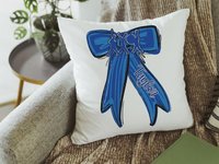 Personalized marching band columbia blue name throw pillow for girls